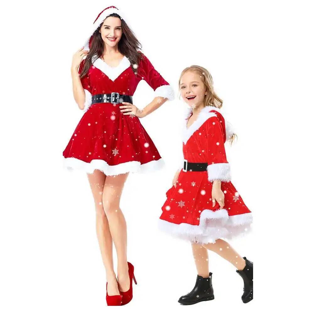 Anime Cosplay Ladies - Cosplay-Weihnachtskleidung für Damen, rotes Weihnachtsmann-Kleid, einteiliges