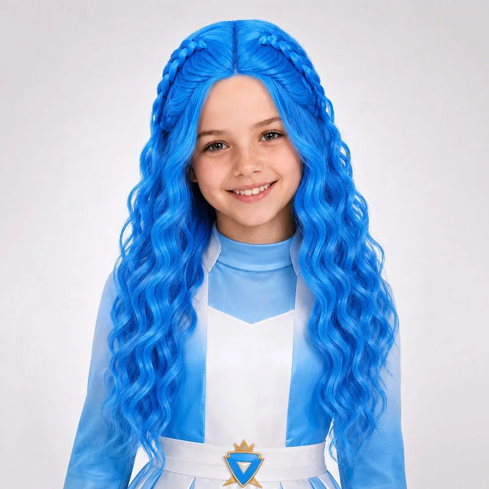 Synthetisches Haar, lange, gew – Anime Cosplay Blue Hair Bewertung und Preis