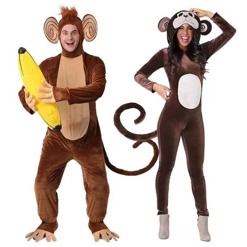 Neue braune Affe Onesie Pyjama – Anime Cosplay Jumpsuit Bewertung und Preis