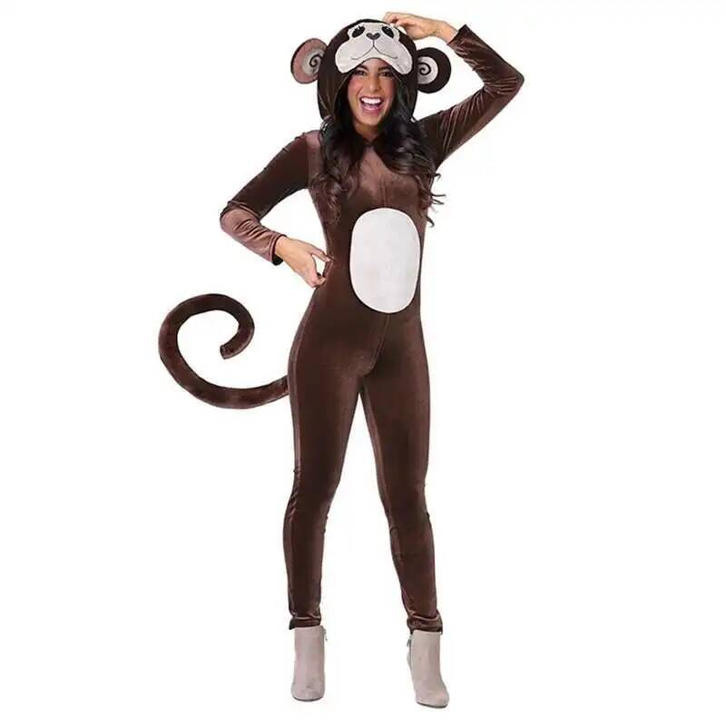 Neue braune Affe Onesie Pyjama – Anime Cosplay Jumpsuit Bewertung und Preis