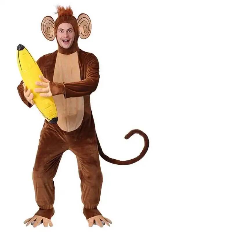 Neue braune Affe Onesie Pyjama – Anime Cosplay Jumpsuit Bewertung und Preis