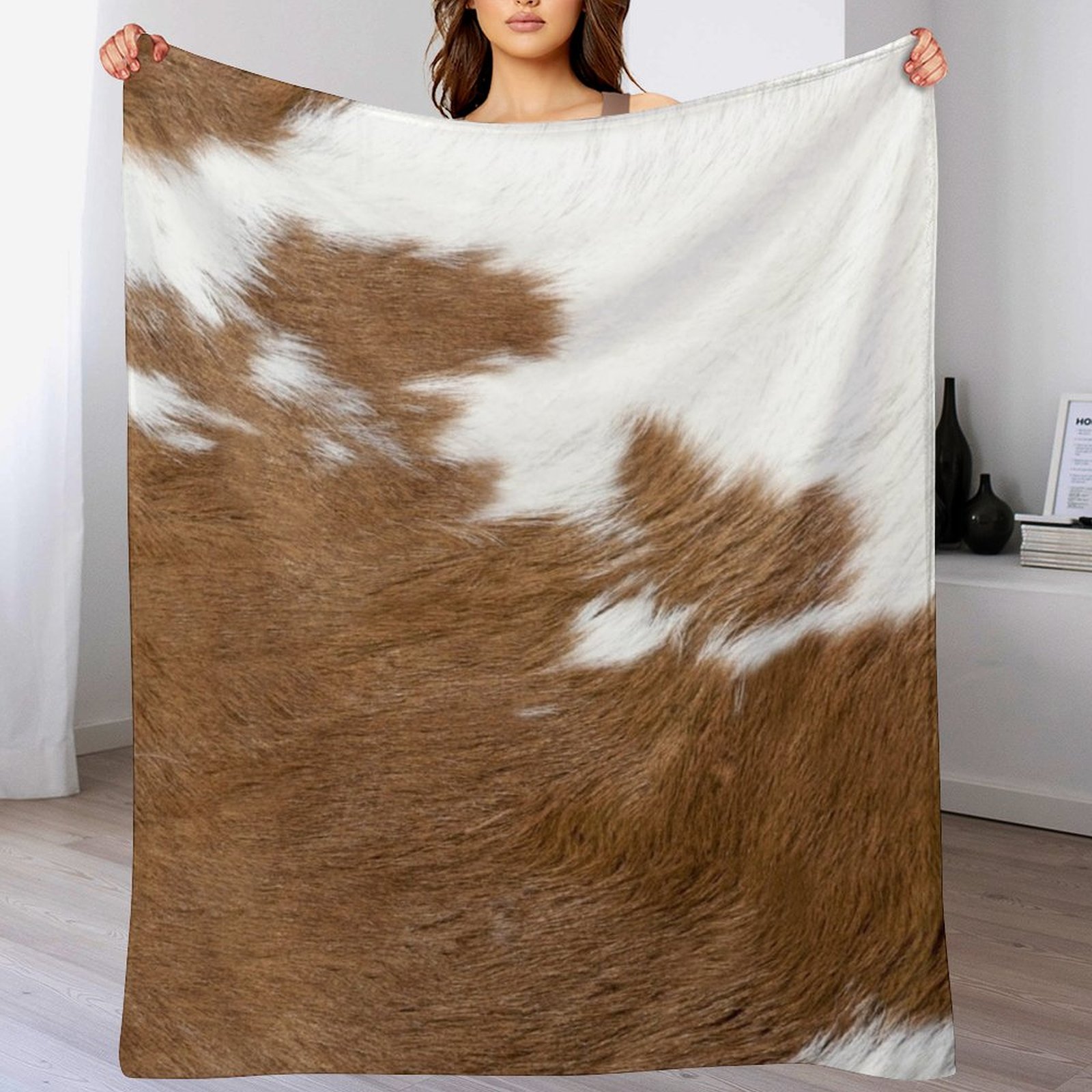 Kuhfell-Decke in Braun & Weiß, – Anime Cosplay Idea Bewertung und Preis